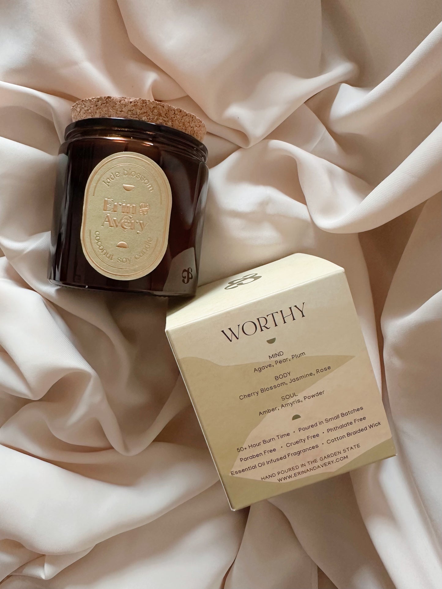 Worthy | Jade Blossom Candle by Erin & Avery